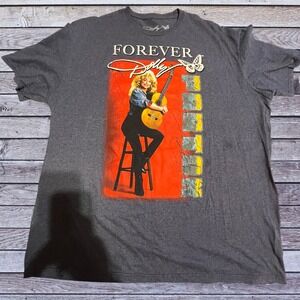 Dolly Parton 2XL T-Shirt Mens Gray Excellent Forever Dolly Graphic Tee Country